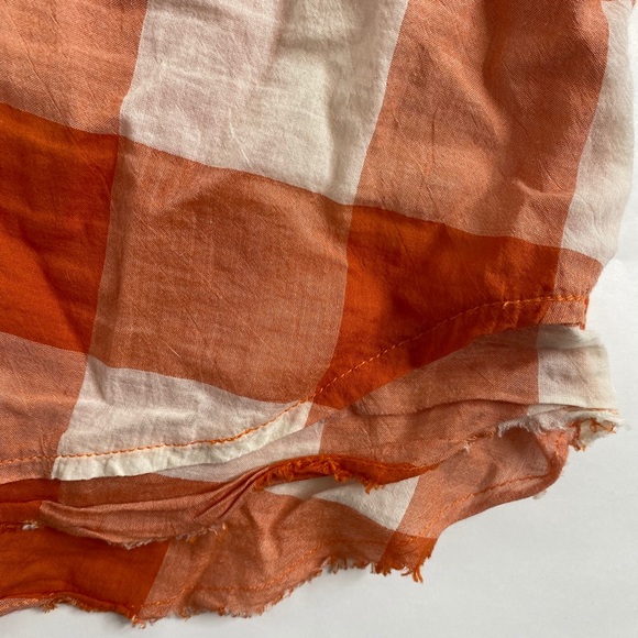 Anthro Maeve Blouse gingham/Plaid Orange Wht Sz M - Picture 11 of 11